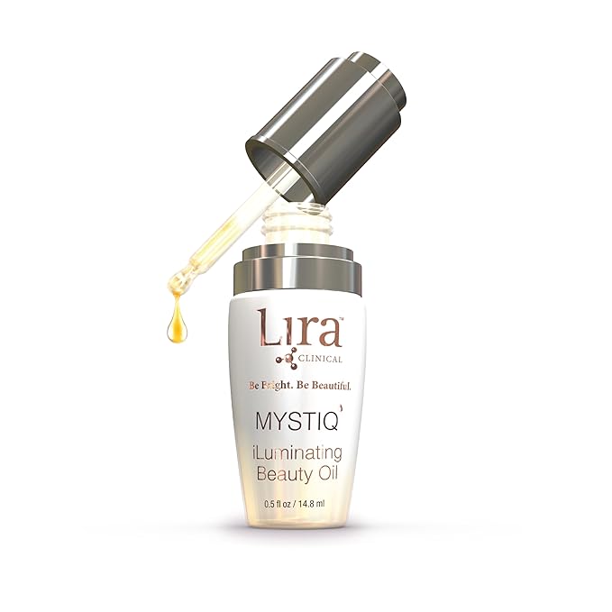Lira Clinical MYSTIQ iLuminating Beauty Oil - Vitamin C Face Oil with Plant Stem Cell Extract - Hydrates Skin with Argan, Baobab with Antioxidants - Facial Drops for Daily Skincare Routine - 0.5 Oz