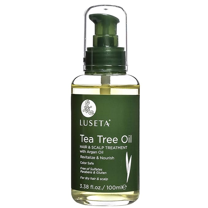 Luseta Tea Tree Oil for Hair, Hair Serum for For Damaged and Oily Hair, Revitalizing & Nourishing for Healthy Hair Color Safe Hair Oil 3.38 Fl oz