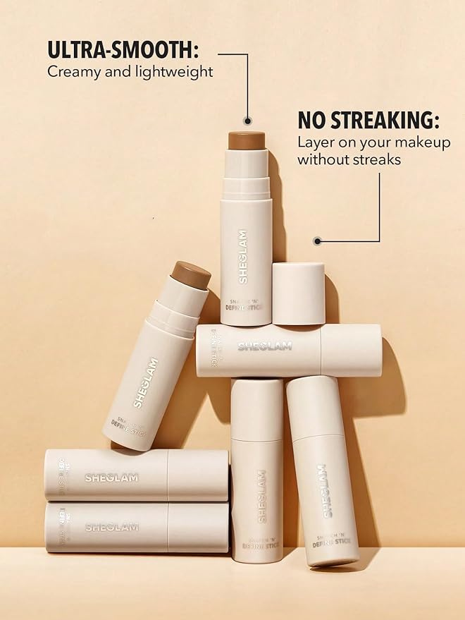 SHEGLAM Snatch 'n' Define Cream Contour Stick Long Lasting Highly Pigmented Sweat Proof Face Bronzer Makeup - Soft Tan