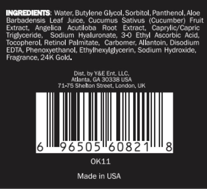 GLO24K Eye Serum with 24k Gold, Hyaluronic Acid, and Vitamins A,C,E. Potent Formula for the delicate skin around the eyes.