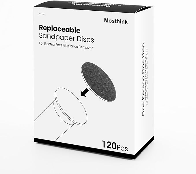 120pcs Replacement Sandpaper Refill Discs for Electric Foot File Callus Remover Tool for Men Women Dead Cracked Hard Skin (60 Grit+100 Grit)