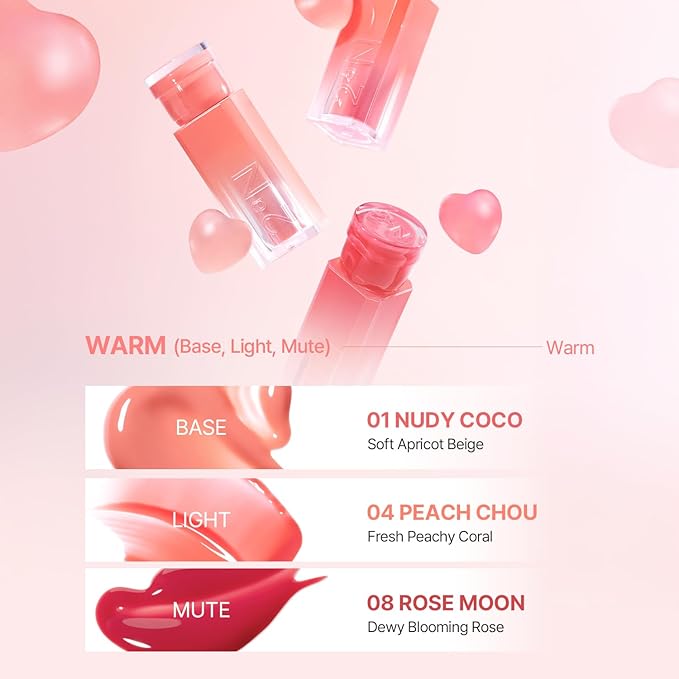 2aN Glaze Bouncing Tint – Lightweight, Moisturizing Lip Tint with High-Shine Finish, Smooth, Light Plumping, Comfortable Wear, Korean Makeup (Rose Moon, 0.16 oz)