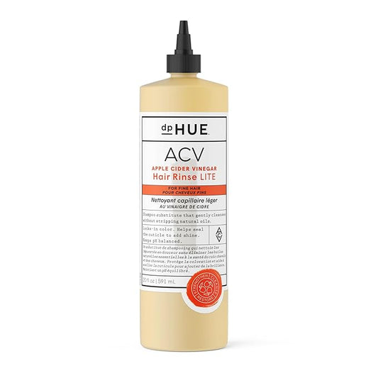 dpHUE Apple Cider Vinegar Hair Rinse Lite, 20 oz - Shampoo Alternative, Scalp Cleanser & Post Workout Rinse - Won’t Weigh Fine Hair Down - Removes Buildup & Sweat