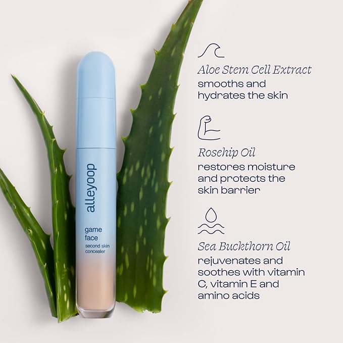 Alleyoop Game Face Concealer Makeup, Lightweight to Medium Buildable Coverage Under Eye Concealer, For Blemishes, Crease-proof and Hydrating with Smooth Second Skin Finish - Winner