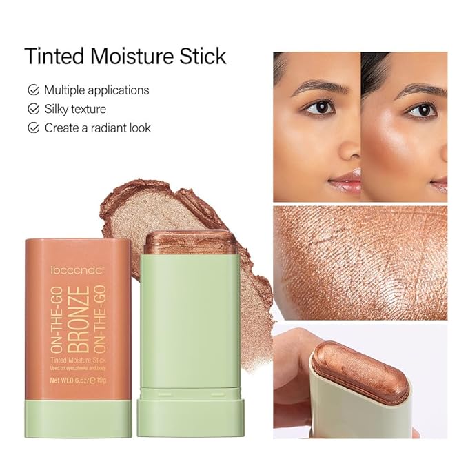 Cream Contour Stick,Bronzer Contouring Stick Facial Cream Highlight Contour Shaping Face Bronzer Makeup Blendable,Long Lasting 02-Soft Glow