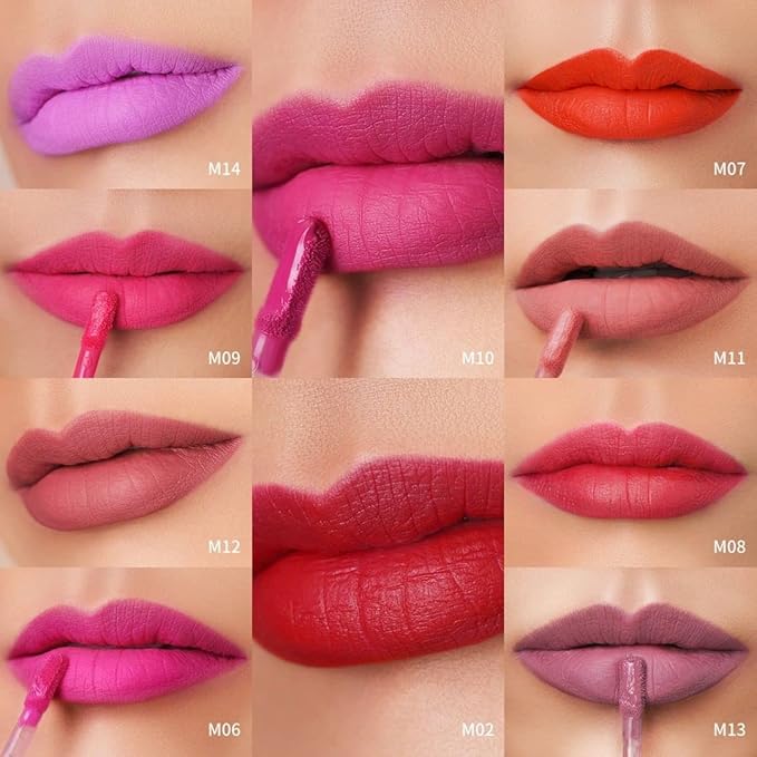 Oulac Pink Matte Lipstick Set for Women，Purple, Orange Lip Stain Long Lasting Waterproof, No Transfer, Creamy High Pigmented Formula with Rose Oil, Vegan & Cruelty-Free (M06+M07+M14)