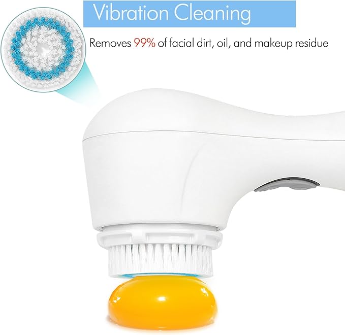Facial Cleansing Brush, Electric Face Scrubber Exfoliator for Women Skin Care Deep Cleaning Exfoliating, Rechargeable Waterproof with 2 Sonic Vibration Speeds for Home & Travel(White)