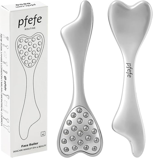 Stainless Steel Gua Sha & Face Roller, 3-in-1 Dolphin Facial Roller for Esthetician Supplies Women Gift, Skin Care Tool for Puffiness, Wrinkles, Dark Circles (1 Pc)
