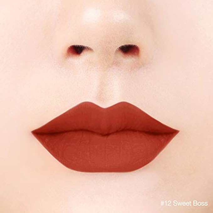 BBIA Last Velvet Lip Tint - Soft & Creamy Matte Finish Lip Stain, Blur Effect with Velvety Texture, Long-Lasting, High Pigment, Lightweight, Non-Drying, Korean Lip Makeup (12 SWEET BOSS)