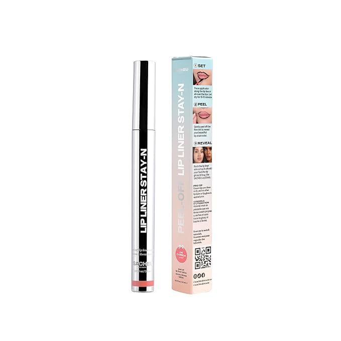 Sacheu Lip Liner STAY-N Peel Off Lip Stain — Long Lasting Matte Lip Tattoo Transfer Proof Lipstain Infused with Hyaluronic Acid & Vitamin E for All Skin Types — Vegan & Cruelty-Free, Coreal