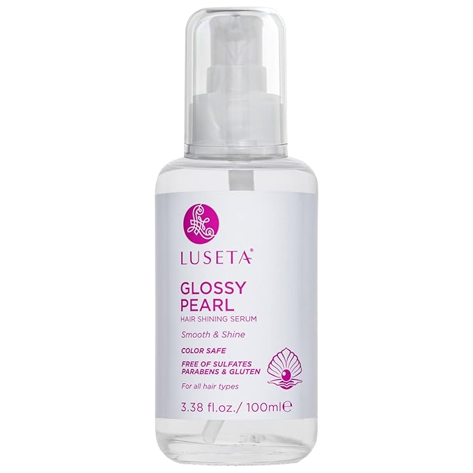 Luseta Glossy Pearl Shining Serum for Frizzy Hair Smoothing and Nourishing with Pearl Extract, Awakening Shine for Dull Hair - 3.38 oz