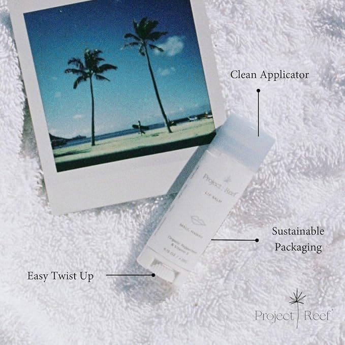 Cooling Lip Balm w/Organic Peppermint, Shea Butter, Vitamin E, Hydrating Chapstick, Soothe Dry Sunburnt Lips, After Sun Care, 2 Pack