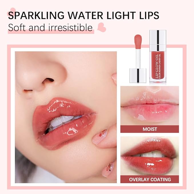 Moisturizing Lip Oil,No-Sticky Lip Gloss Lip Balm Lip Care,Fruit Flavoured Lip Oil For Dry Lip's Moisturizing Hydrating And Nourishing (016#GREEN APPLE) 0.2 OZ