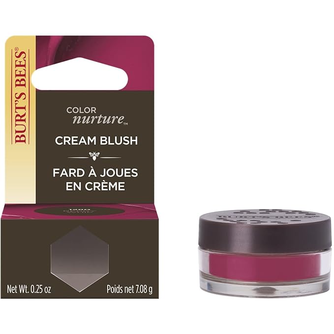 Burt's Bees Color Nurture Moisturizing Cream Blush with Vitamin E, Berry Whip, 0.25 Ounce