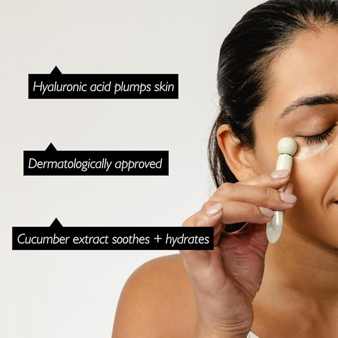 UPCIRCLE Eye Cream With Coffee And Hyaluronic Acid 0.5 FL OZ - For Dark Circles, Puffiness + Wrinkles - Glycerin, Maple Bark + Cucumber Extract - Natural, Vegan + Cruelty-Free