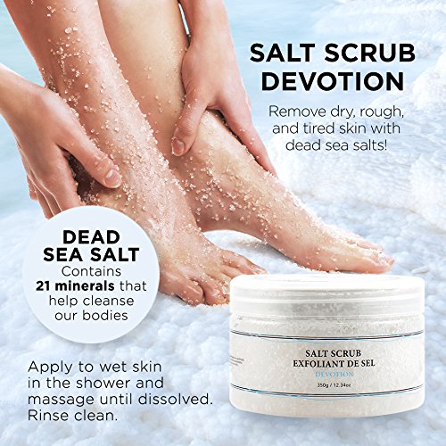 Vivo Per Lei Dead Sea Salt Scrub - Body Exfoliating Scrub with Dead Sea Minerals - For Hands, Feet & Body - Pack of 2