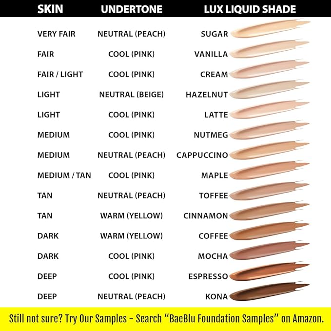 Organic Aloe-Based LUX Liquid Foundation, Natural Vegan Gluten-Free Made in USA, Toffee