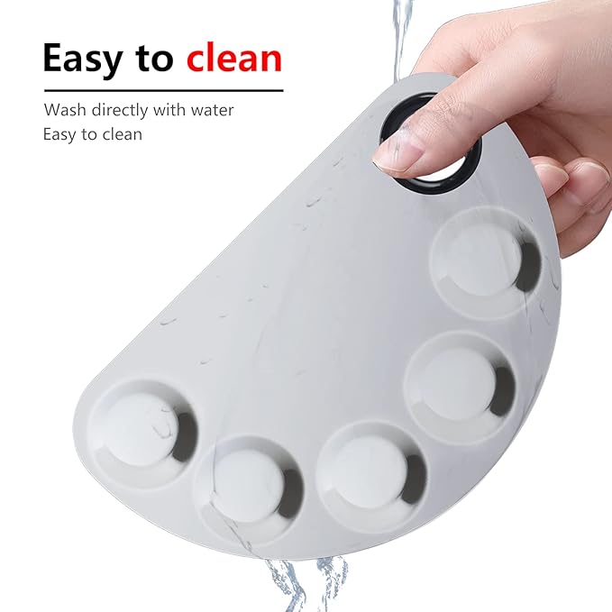 Makeup Mixing Palette, Premium Stainless Steel Cosmetic Makeup Palette with Spatula Tool, Nail-art Cosmetic Palette for Mixing Cosmetic/Nail Polish/Pigment (Semicircle)