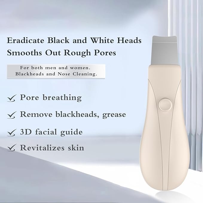 Skin Scrubber Face Spatula Skin Spatula Pore Cleaner Blackhead Remover Tools for Facial Deep Cleansing Skin Care Tool for Men and Women (Beige)