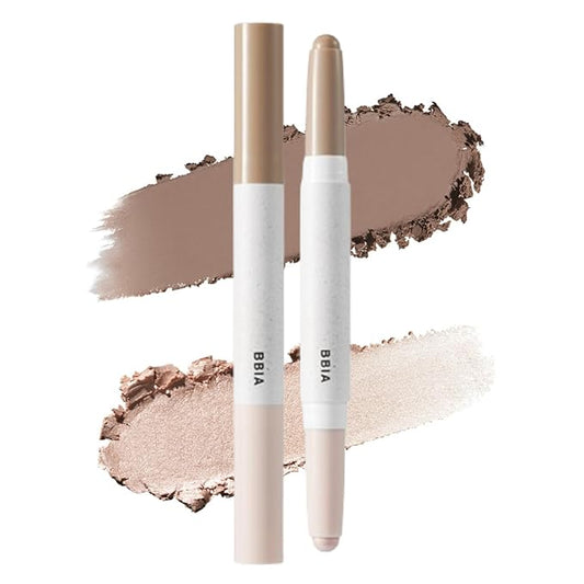 BBIA Last Contour Stick - Dual-Sided Contouring & Highlighting Duo Stick Easy Dual-Ended Natural Contour & Highlight Blendable Buildable Longlasting Korean Face Makeup (01 WARM DETAIL, Pack of 1)