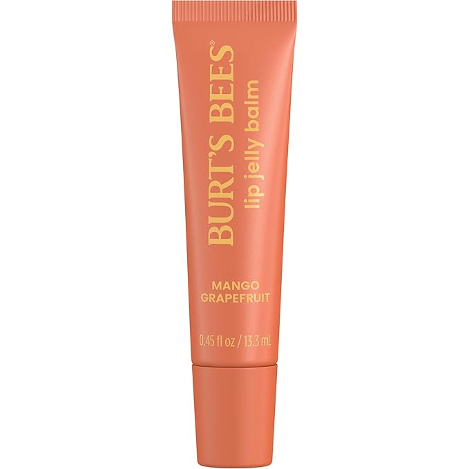 Burt’s Bees Mango Grapefruit Lip Jelly Balm, With Hyaluronic Acid and Squalane Moisturizer To Instantly Hydrate Lips, Lip Gloss With Responsibly Sourced Beeswax, Tint-Free, Lip Treatment, 0.45 oz.