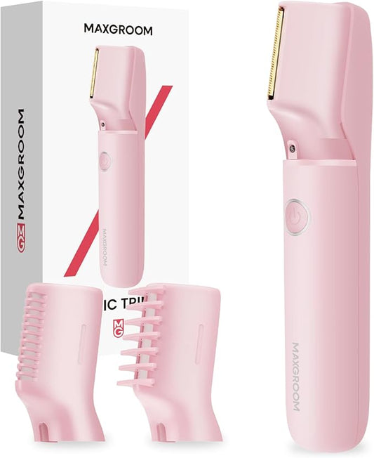 Women's Bikini Trimmer - Painless Body Shaver with Curved Single Blade, Waterproof for Sensitive Skin & Intimate Areas