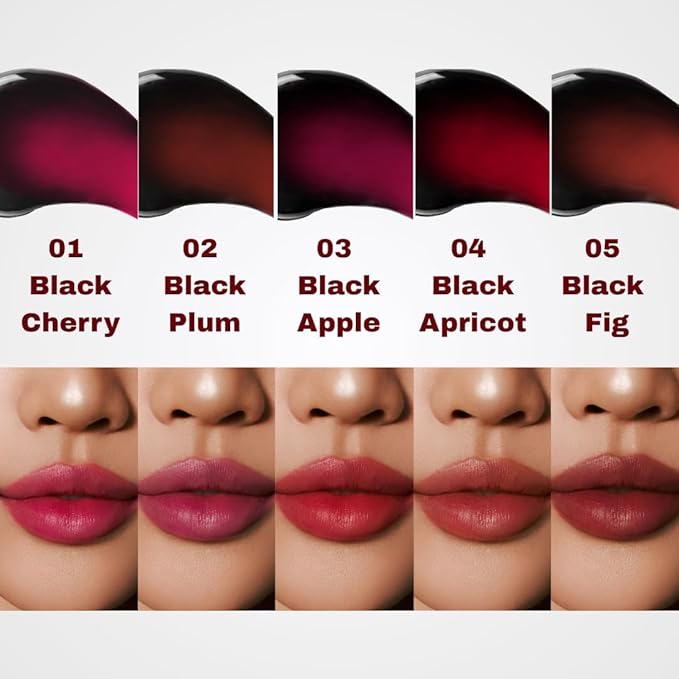MILKTOUCH Black Peel Off Lip Tattoo - Long-Lasting Matte Lip, Waterproof & Transfer-Proof, Highly Pigmented, Stay-On-All-Day Lip Tint Stain (4.5g) #05 Black Fig