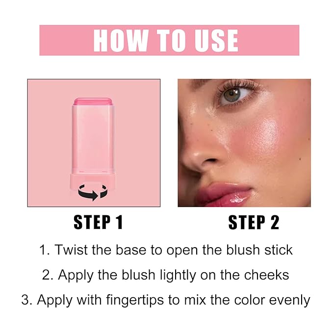 Blush Rare Beauty Liquid Blush Stick Cream Blush Natural Waterproof Long Lasting Powder Blusher,On The Go Blush Brushes For Makeup Cheeks,Suitable For All Skin Types (red)