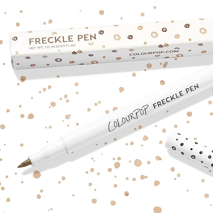 ColourPop Freckle Pen - Long-Lasting Faux Freckle Makeup with a Buildable Customizable Color - Natural Looking Fake Freckles with Soft Felt Tip Applicator - Soft Brown (0.03 oz)