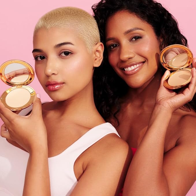 MCoBeauty Miracle Flawless Pressed Powder, Medium Warm Shade, Oil-Control, Soft-Focus Finish with Hydrating Rose Flower Extract & Sweet Almond Oil, Vegan, Cruelty Free Cosmetics