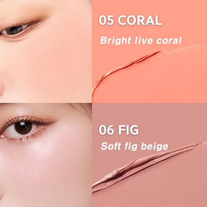 BBIA Ready To Wear Downy Cheek Cream Blush 8 Color - Creamy Blendable & Buildable Blush Dewy Texture & Matte Finish High Pigment Longlasting Lightweight Natural Face Makeup, 0.12oz (03 DOWNY APRICOT)