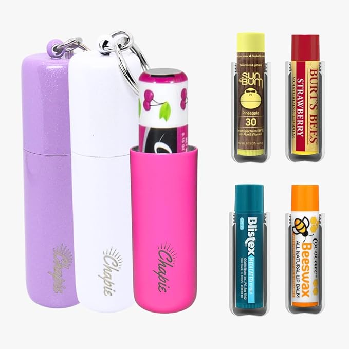 OG | Vacuum Insulated Lip Balm Keychain Holder, Prevents Melting & Messes | 3-Pack (Bubble Gum)