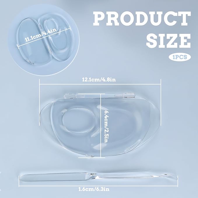 Makeup Mixing Palette, Handheld Foundation Mixing Palette with Foundation Spatula, 180 Degree Expansion Makeup Palette Tray for Makeup Artist and Beginner, Lipstick Eyeshadow Foundation Color Test