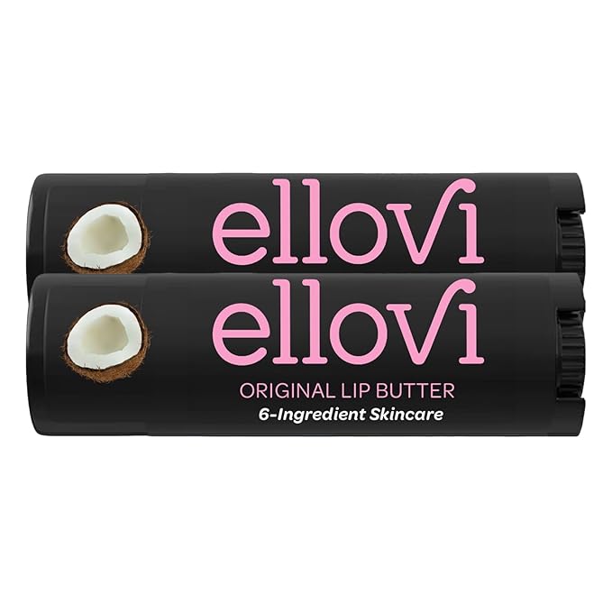 Natural Lip Butter Lip Balm - Original - Pure Enough to Eat - Made With Just 6 Vegan Ingredients - Moisturizing Lip Care for All Day Hydration (2-Pack)