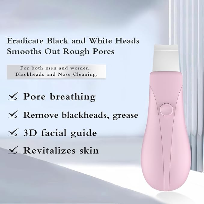 Skin Scrubber Face Spatula Skin Spatula Pore Cleaner Blackhead Remover Tools for Facial Deep Cleansing Skin Care Tool for Men and Women (Pink)
