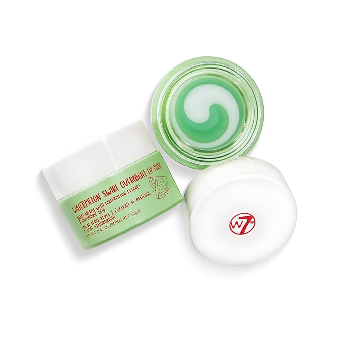W7 Sweet Dreams Overnight Watermelon Swirl Lip Mask - Watermelon Fruit Extract & Hyaluronic Acid - For Hydrated, Full Looking & Irresistible Lips