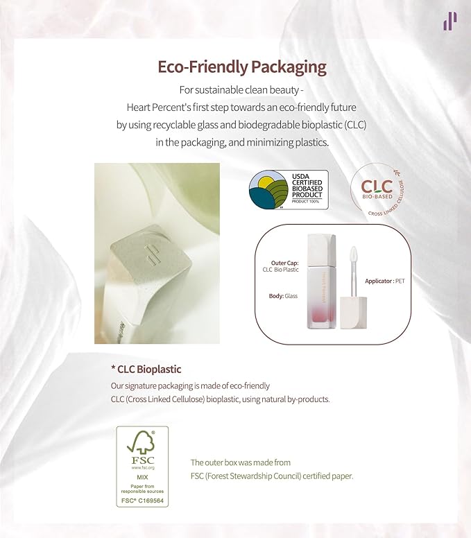 Heart Percent Dote On Mood Pure Glow Tint, Watery & Lightweight Moisturizing Lip Stain Long Lasting Liquid Lipstick 6.8g, #08. Plum Mauve