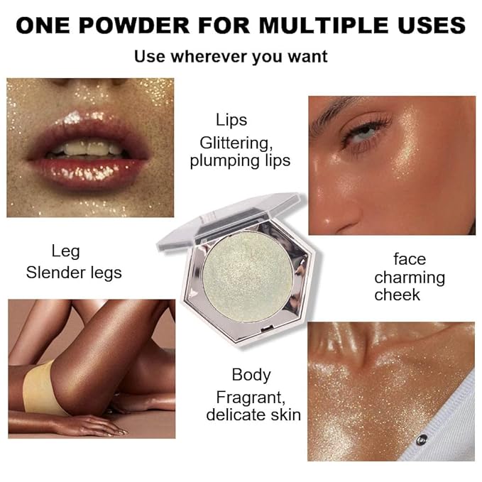 Shimmer Pearl Champagne Gold Highlighter Makeup Contour Palette,Face Illuminator Highlighter, Blush and Makeup Highlighter Bronzer Palette Highlighter+Makeup iluminadores Make Up (Dazzling)