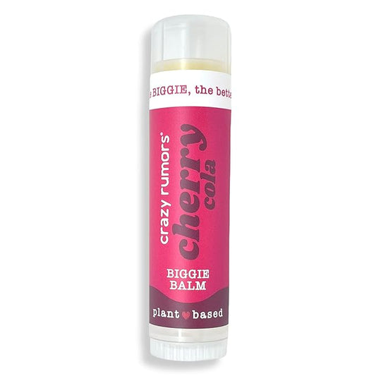 Crazy Rumors Biggie Cherry Cola Flavored All Natural, Plant Based Lip Balm to Moisturize and Nourish your Lips - Cherry Cola Biggie Tube 0.6 oz (4x Larger than standard 0.15 oz lip balm)