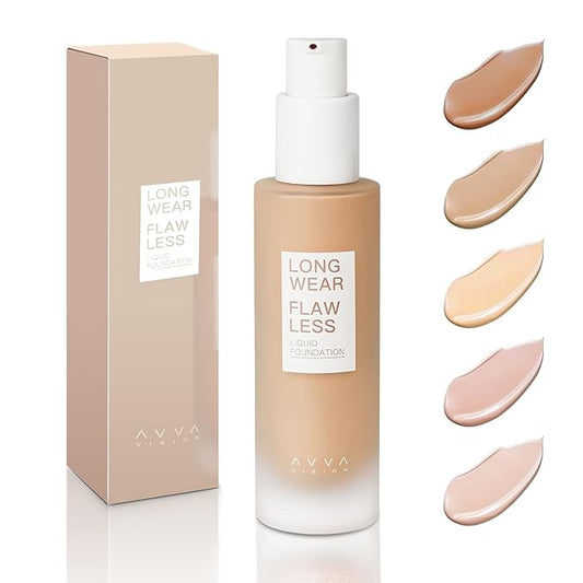 Liquid Foundation Makeup Natural True Skin Tone Full Coverage Concealer Flawless Complexion Blendable Longwear, 104, 1 fl. oz.