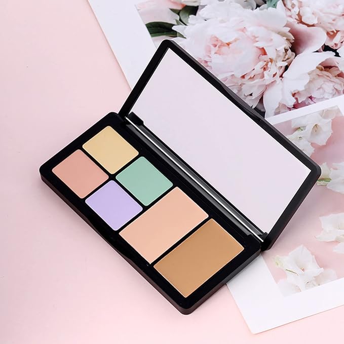 Concealer Contour Palette, Cosmetics Cream Contour and Highlighting Makeup Kit,6 In 1 Contouring Foundation Concealer Palette Conceals Dark Circles,Blemish, Waterproof Long-Lasting-Cruelty Free (#01)