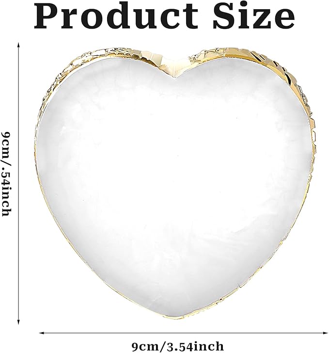 Resin Nail Art Palette Nail Art Painting Mixing Color Palette Heart Shape Gold Edge Nail Gel Color Makeup Display Board Manicure Tool