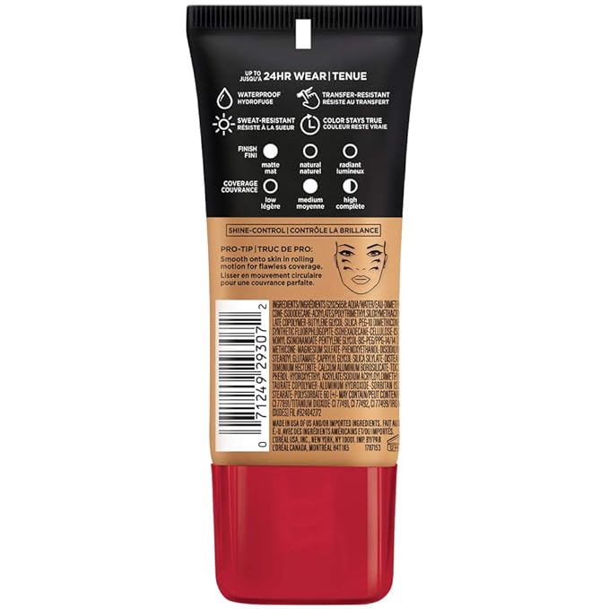 L'Oreal Paris Cosmetics Makeup Infallible Pro-Matte Liquid Longwear Foundation, Caramel Beige, 1 fl oz