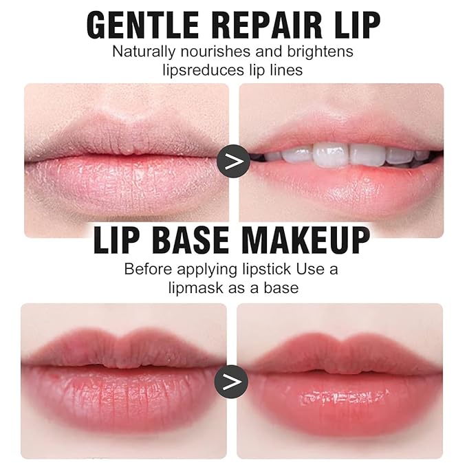 Lip Scrub & Lip Mask Lip Care Kit, Exfoliating Lip Scrub with Double Effect, Repair Lip Mask for Repairs Dry & Cracked & Chapped & Peeling Lips, Lip Care Gift for Women Girl