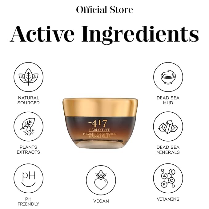 '-417 Dead Sea Cosmetics Miracle Rejuvenation Wrinkle Filler With Jojoba Oil & Collagen for Instant Visible Lifting and Smoothing - 100% Vegan