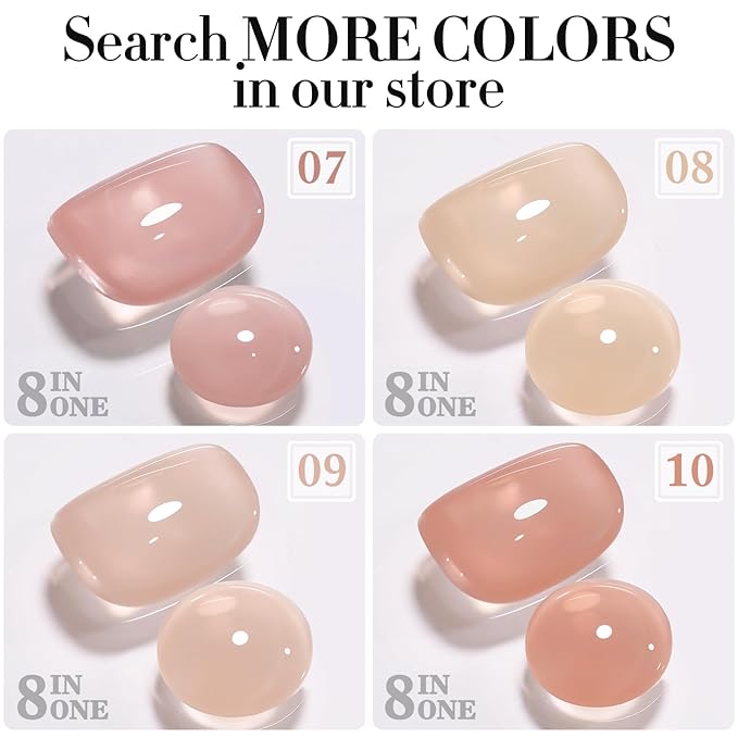 Double Rhythm 0.52Oz Nail Strengthener Rubber Gel Polish Builder in a Bottle for Nail Thickening Extension Hard Structure Glue (Extension Silk Nude)