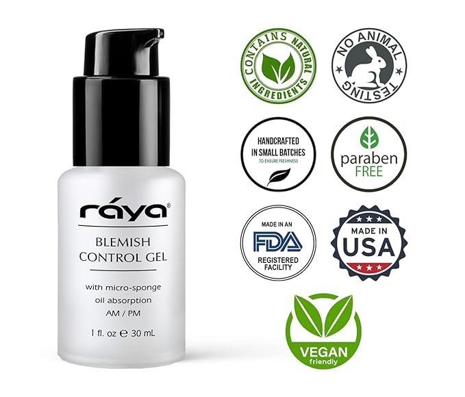 RAYA Blemish Control Gel (703) | Oil Controlling Facial Treatment Serum for Oily and Break-Out Prone Skin | Helps Reduce and Clear Up Blemishes