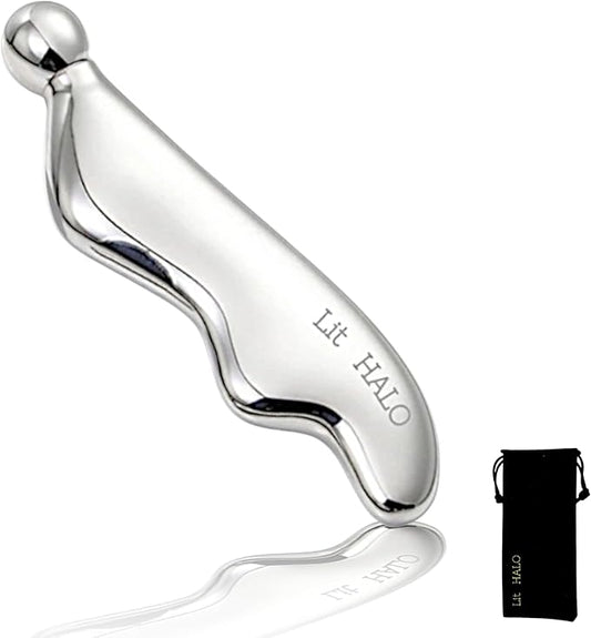 4-in-1 Gua Sha Massager: Stainless Steel Cryo Gua Sha Facial Tools for Face, Neck, Body – Lymphatic Drainage Massager, Facial Roller, Reduce Puffiness, Improve Circulation Beauty Tools