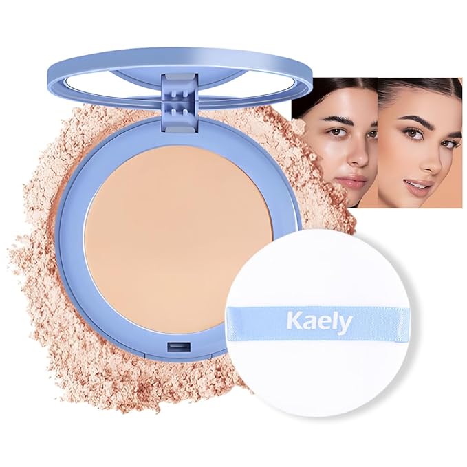 evpct Kaely Oil Control Pressed Face Powder, Get Smooth Flawless Fine Lines and Lightweight Finishing Foundation, Control Shine Long Lasting Waterproof Face Setting Powder Cosmetic, 07 True Beige