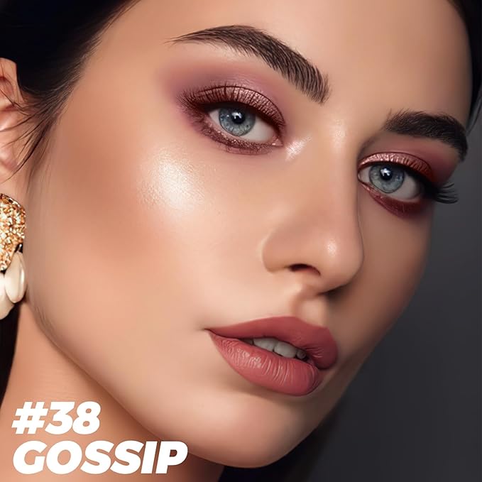 FOCALLURE Shimmer and Matte Cream Eyeshadow Stick,Smooth Brilliant Eye Brightener Pencil for Women,Long Lasting Waterproof Eye Shadow and Liners Makeup,GOSSIP